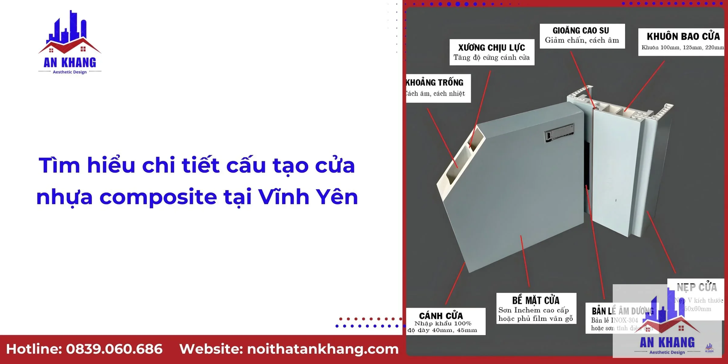 Tìm hiểu chi tiết cấu tạo cửa nhựa composite tại Vĩnh Yên