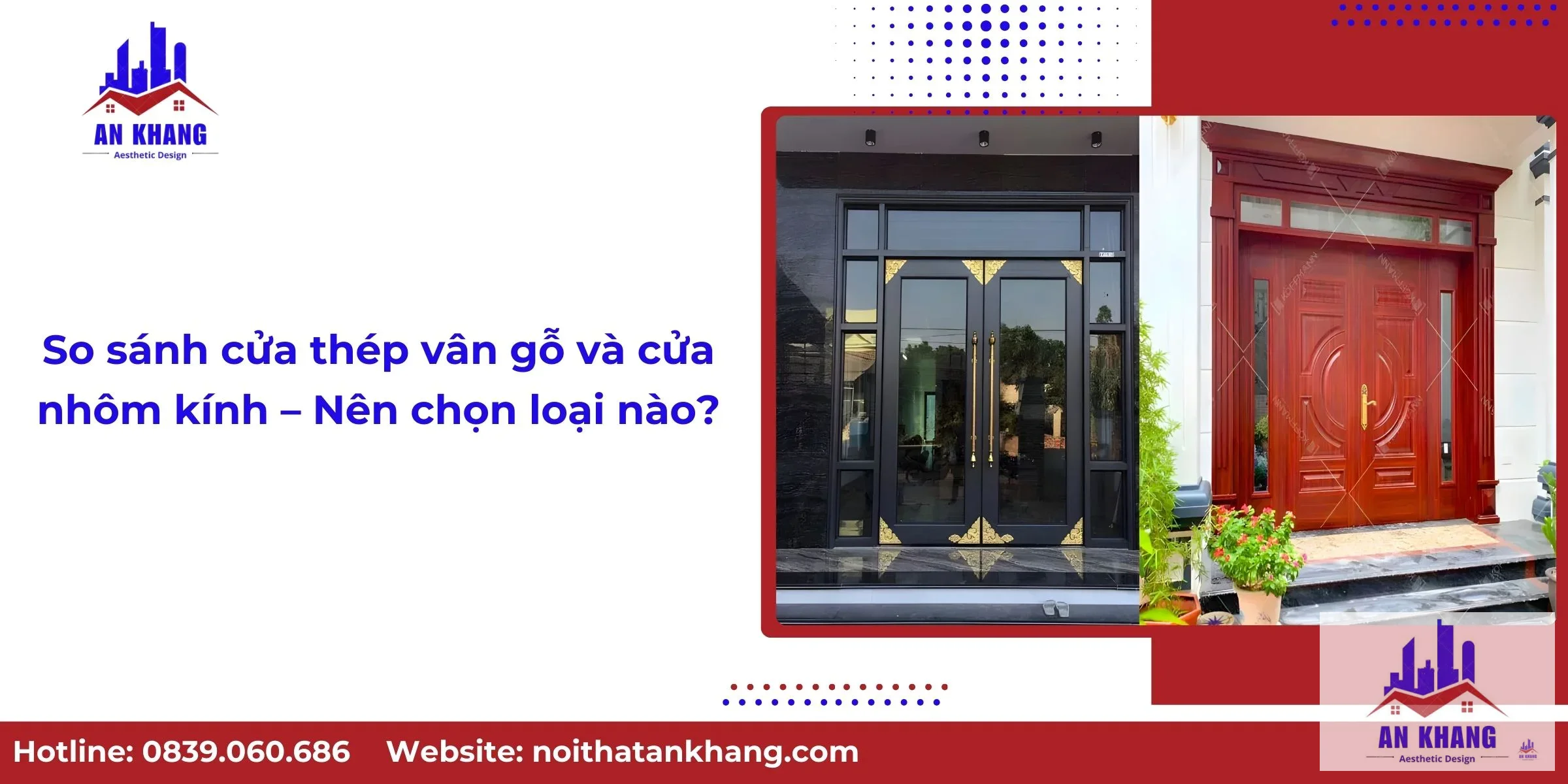 So sánh cửa thép vân gỗ và cửa nhôm kính – Nên chọn loại nào?