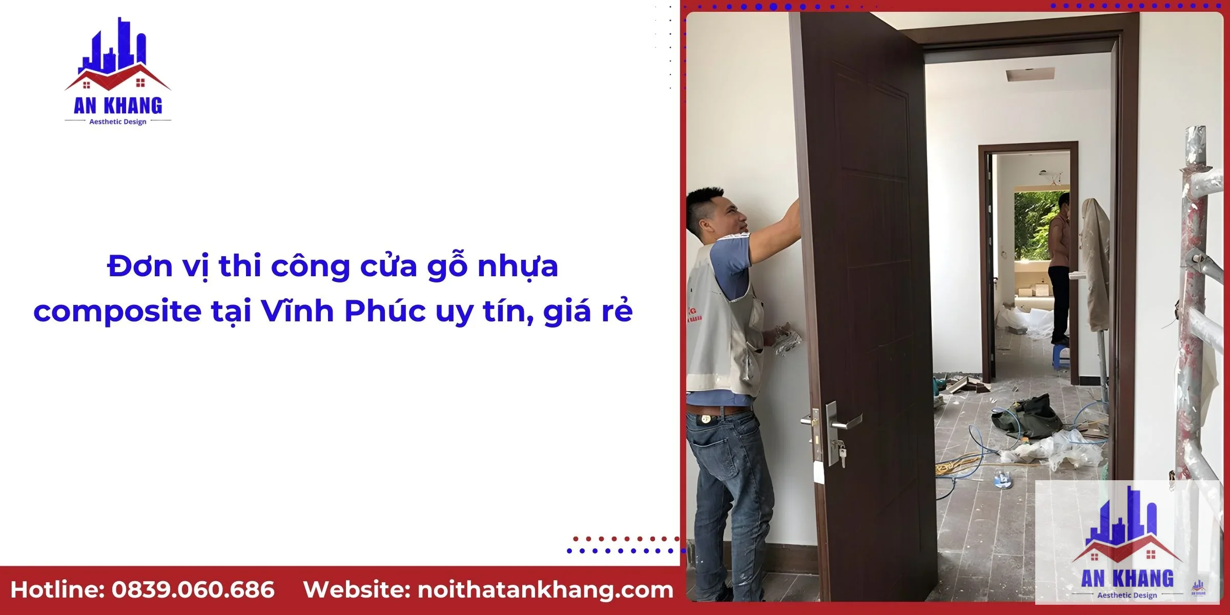 Đơn vị thi công cửa gỗ nhựa composite tại Vĩnh Phúc uy tín, giá rẻ